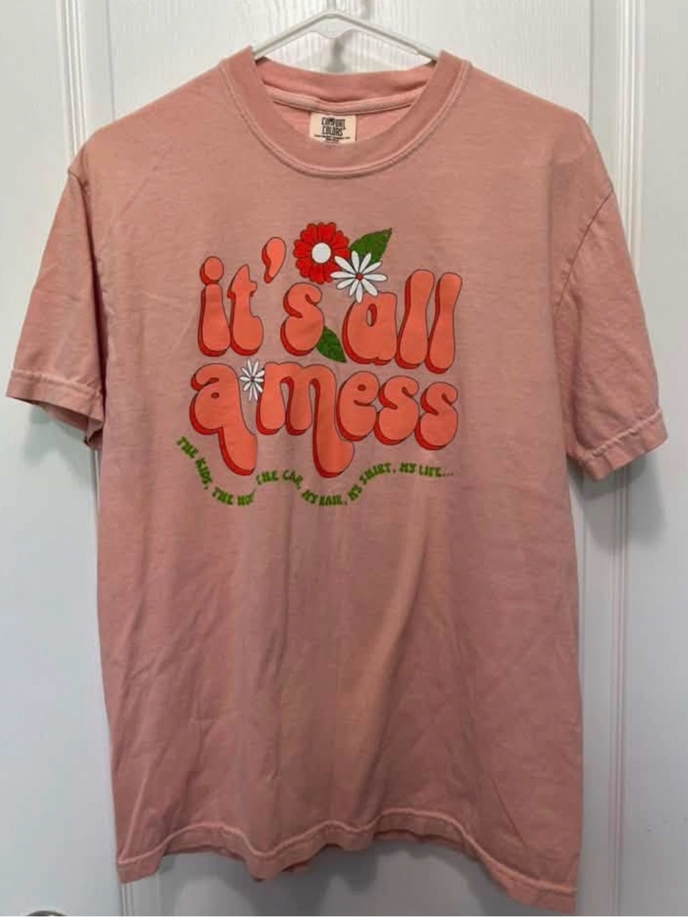 Comfort Colors Pink "It's All A Mess" Graphic Tee